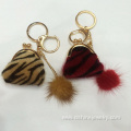 Tiny Mink Fur Ball Keychains For Women Handbag Charms